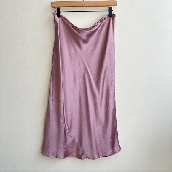 Helen Wang Pink 100% Silk Midi Slip Skirt Womens Size 8 - Picture 3 of 5